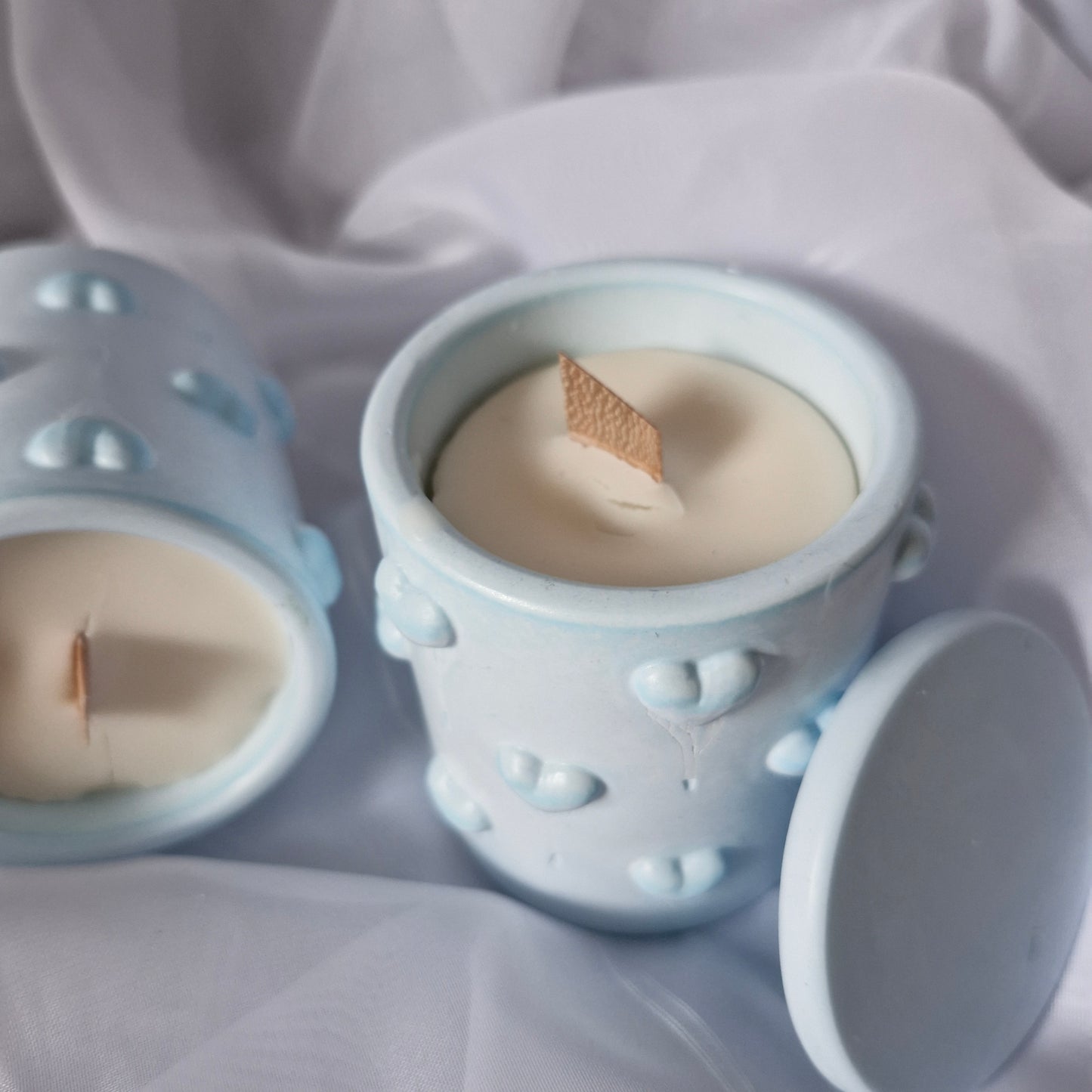 Kleine Lichtskulptur in handgegossener Form