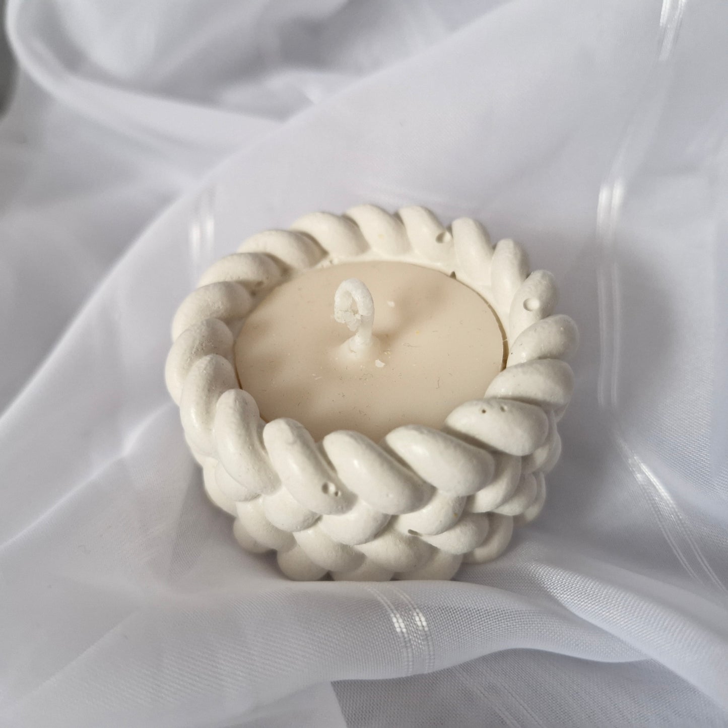 Kleine Lichtskulptur in handgegossener Form