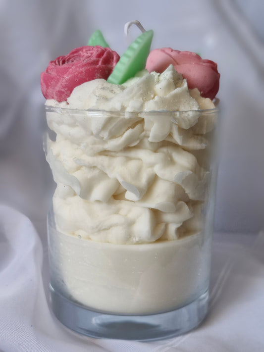 Blütenkerze im Glas