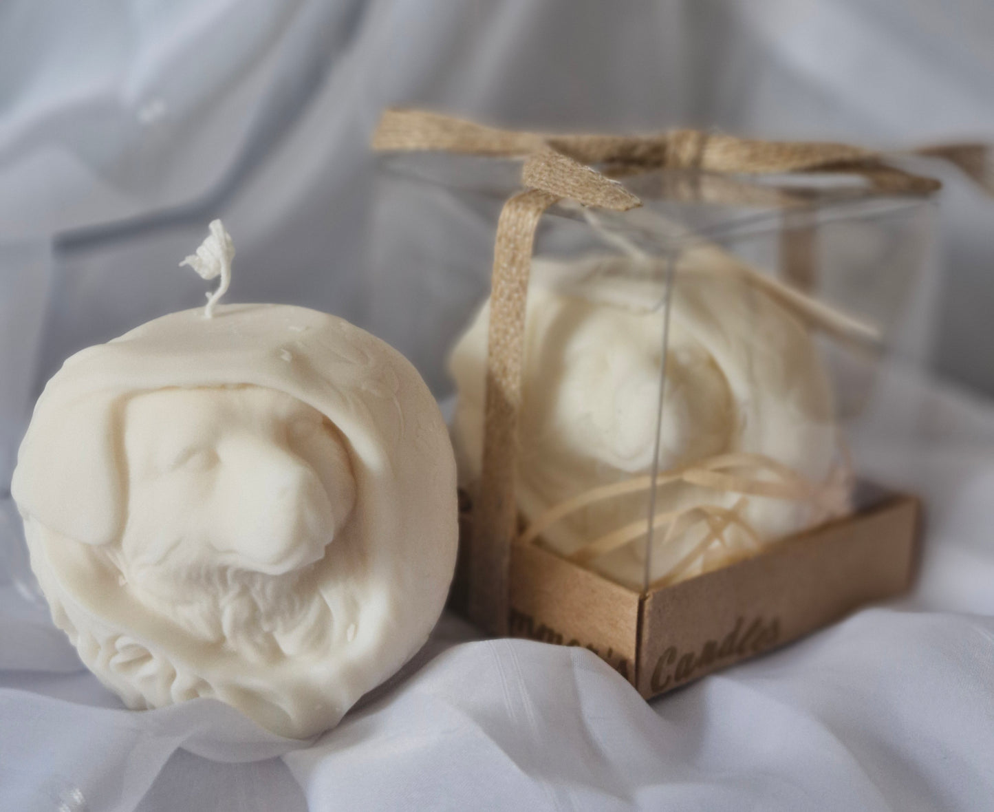 Stilvolle Hundekerze in 3D-Optik