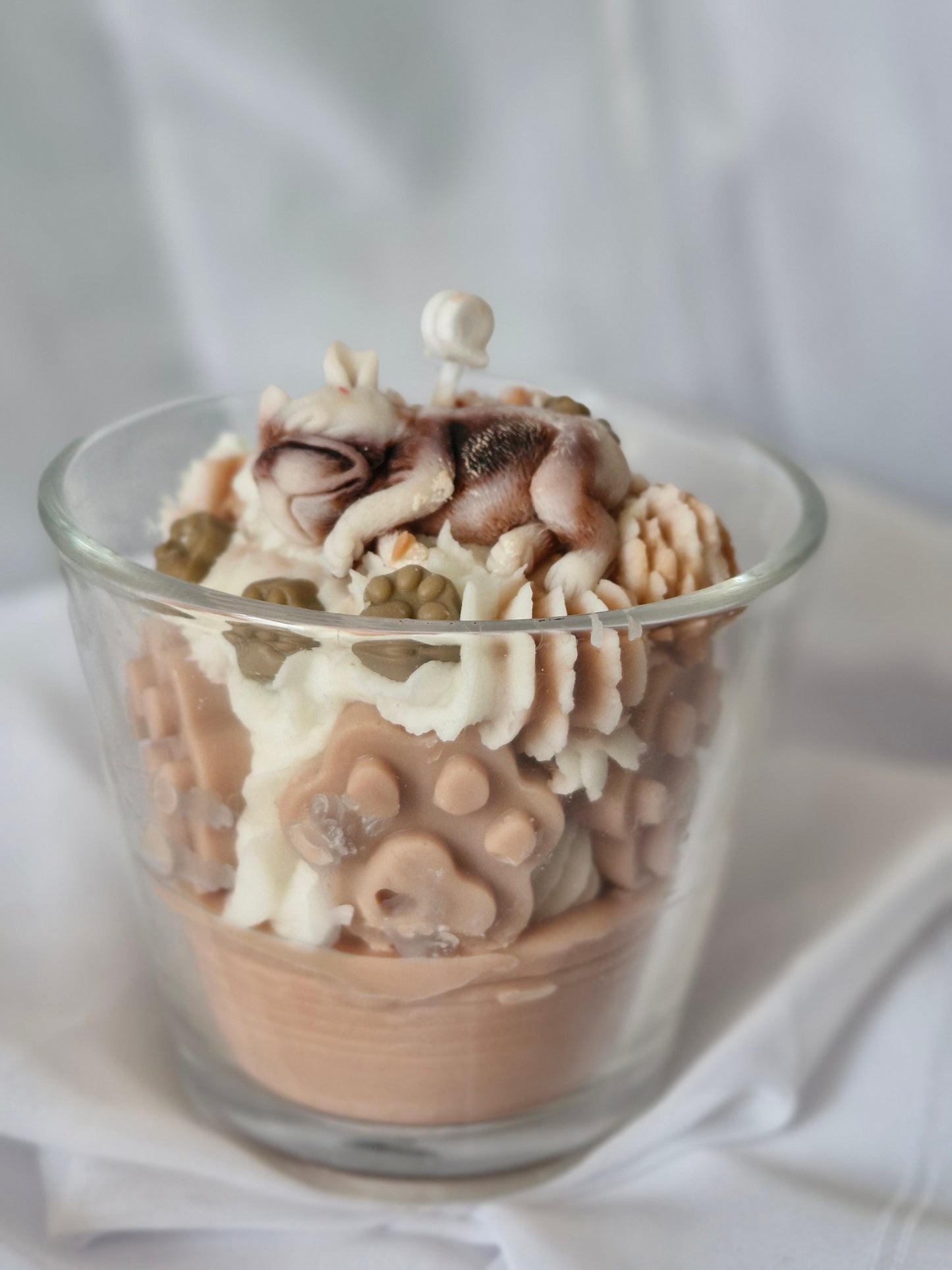 Sweet Dog French-Bulldog Dessert-Kerze