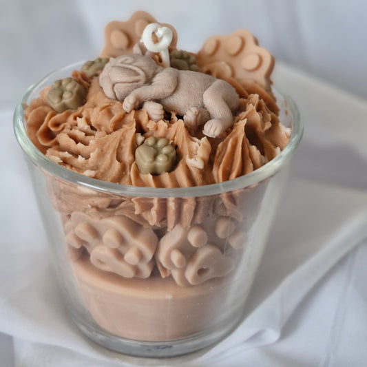 Sweet Dog French-Bulldog Dessert-Kerze
